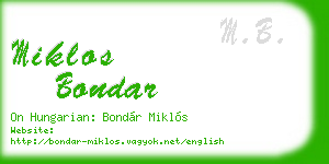 miklos bondar business card