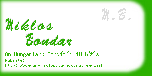 miklos bondar business card